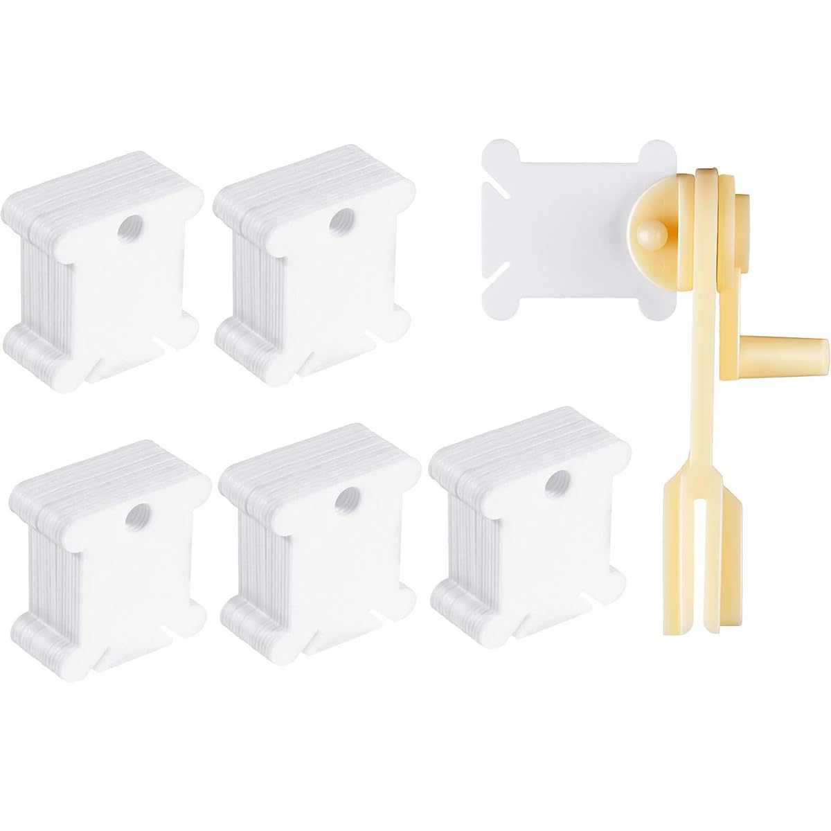 HASTHIP 100 Pcs Plastic Thread Bobbins Holder with Efficient Bobbin Winder, Cross Stitch & Embroidery Thread Yarn Organizer, 1.57'' Plastic Bobbins Yarn Thread Bobbins for Sewing and Embroidery HASTHIP 100 Pcs Plastic Thread Bobbins Holder with Efficient Bobbin Winder, Cross Stitch & Embroidery Thread Yarn Organizer, 1.57'' Plastic Bobbins Yarn Thread Bobbins for Sewing and Embroidery